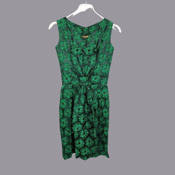Vintage Suzy Perette Brocade Dress X Small Green